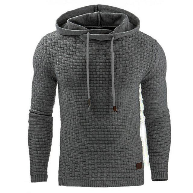 Men's Jacquard Sweater Long-sleeved Hoodie Warm Color Hooded Sweatshirt Jacket - 𝓢𝓱𝓸𝓹𝓵𝓮𝓬𝔂