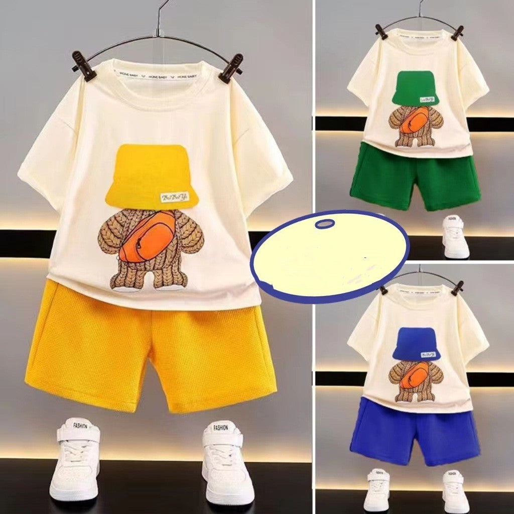 Boys' Suit Short Sleeve T-shirt Casual Sports Shorts 