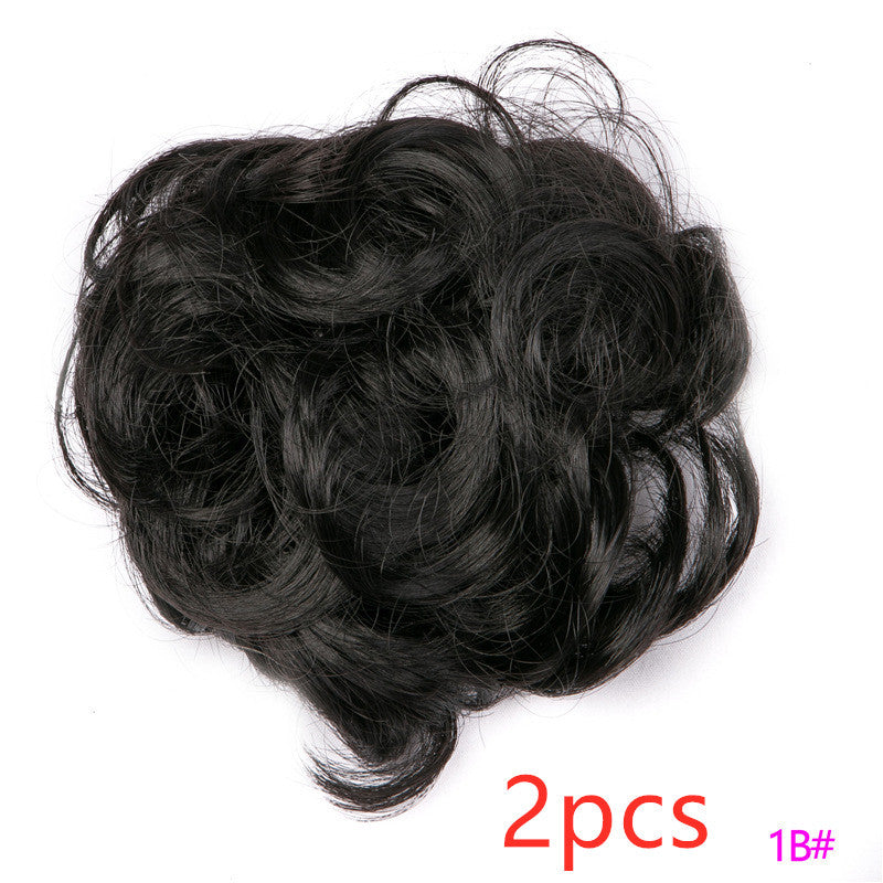Europe, Japan, and South Korea popular hair bun fluffy natural drawstring curly hair ball head hair ring hair set female hair accessories chemical fiber hair - 𝓢𝓱𝓸𝓹𝓵𝓮𝓬𝔂