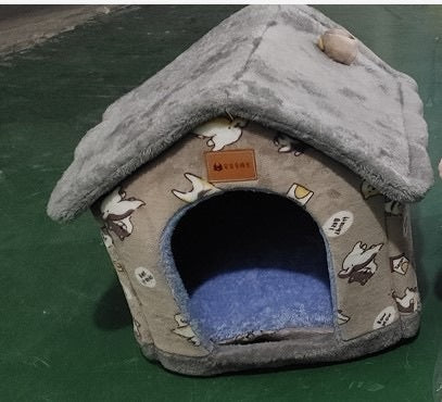 Foldable Dog House Pet Cat Bed Winter Dog Villa Sleep Kennel Removable Nest Warm Enclosed Cave Sofa Pets Supplies - 𝓢𝓱𝓸𝓹𝓵𝓮𝓬𝔂
