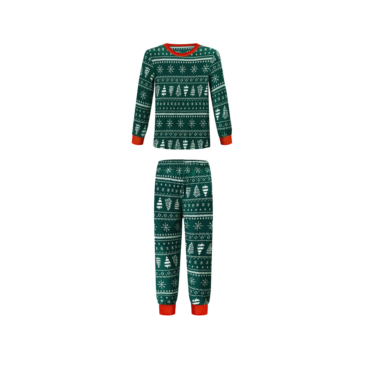 Christmas Print Contrast Color Parent-child Home Service Suit - 𝓢𝓱𝓸𝓹𝓵𝓮𝓬𝔂