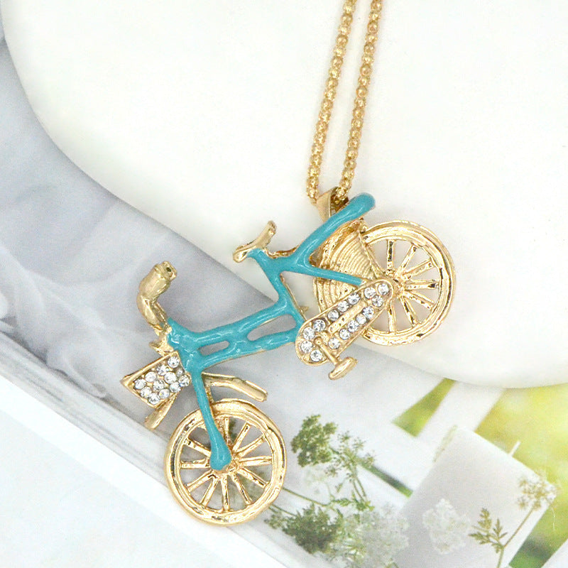 Oil Dripping Bicycle Crystal Sweater Chain Fashion - 𝓢𝓱𝓸𝓹𝓵𝓮𝓬𝔂