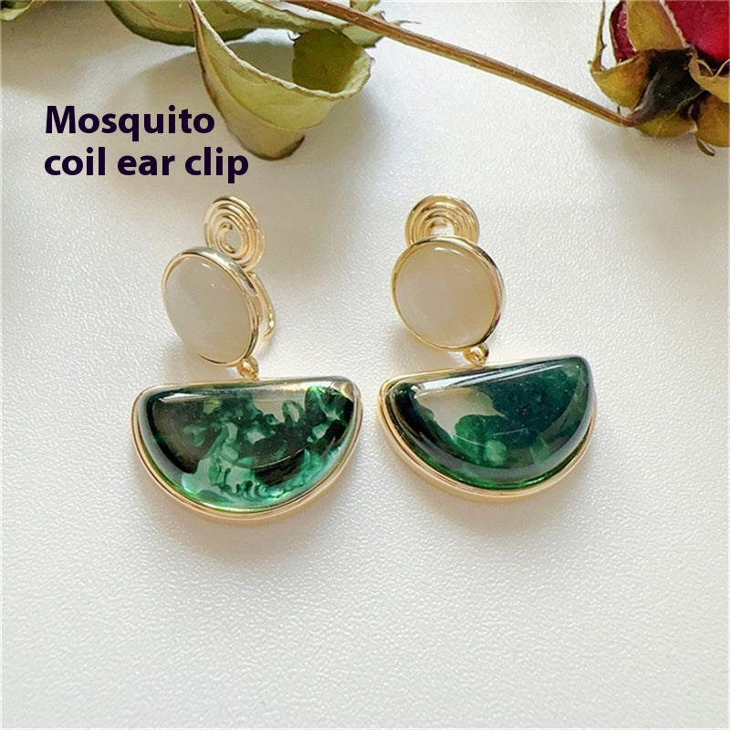 Artistic Retro Irregular Ink Painting Mosquito Coil Ear Clip Without Pierced Ears - 𝓢𝓱𝓸𝓹𝓵𝓮𝓬𝔂