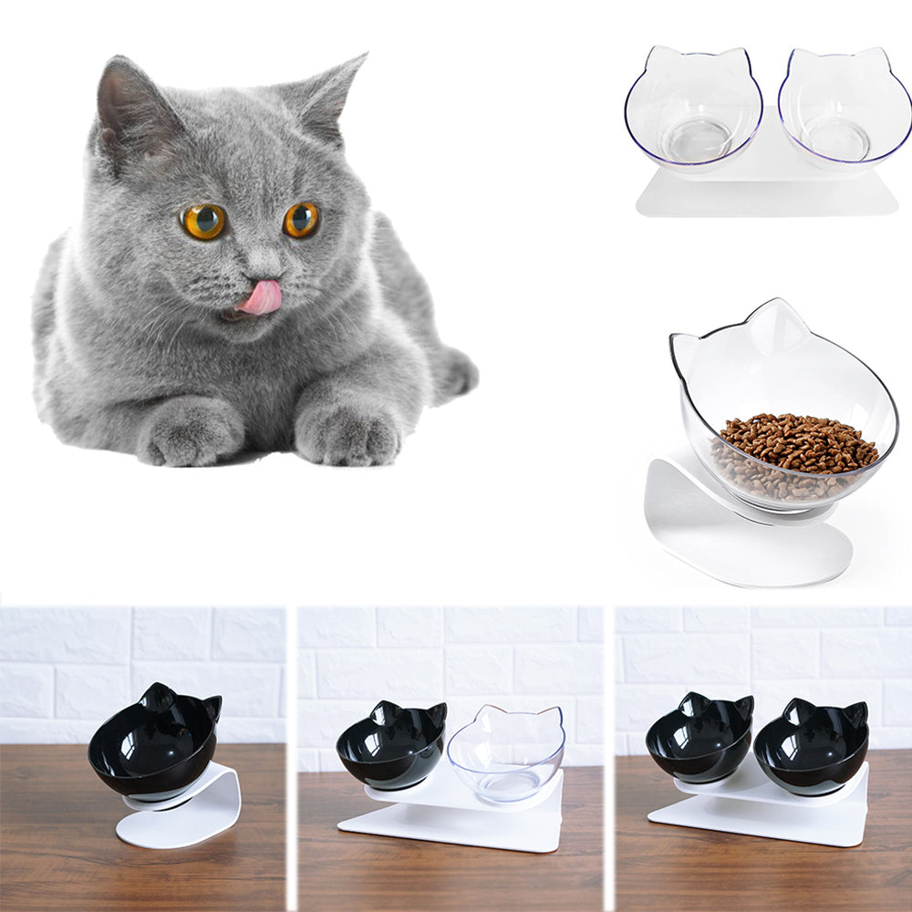 Cat Double Bowl Cat Food Bowl Protects Cervical Vertebra - 𝓢𝓱𝓸𝓹𝓵𝓮𝓬𝔂