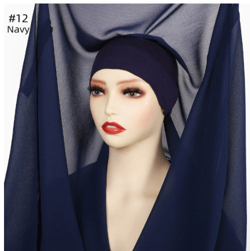 Lazy Chiffon Convenient Headscarf Magnetic Buckle Fixed Anti-drop Solid Color - 𝓢𝓱𝓸𝓹𝓵𝓮𝓬𝔂