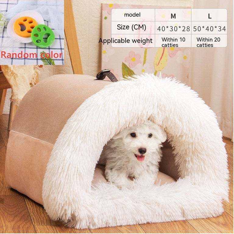 New Splice Portable Pet Nest Portable Autumn And Winter Warm Dog Nest Moisture-proof Long Fur Cat Nest Cross Border Pet Nest - 𝓢𝓱𝓸𝓹𝓵𝓮𝓬𝔂