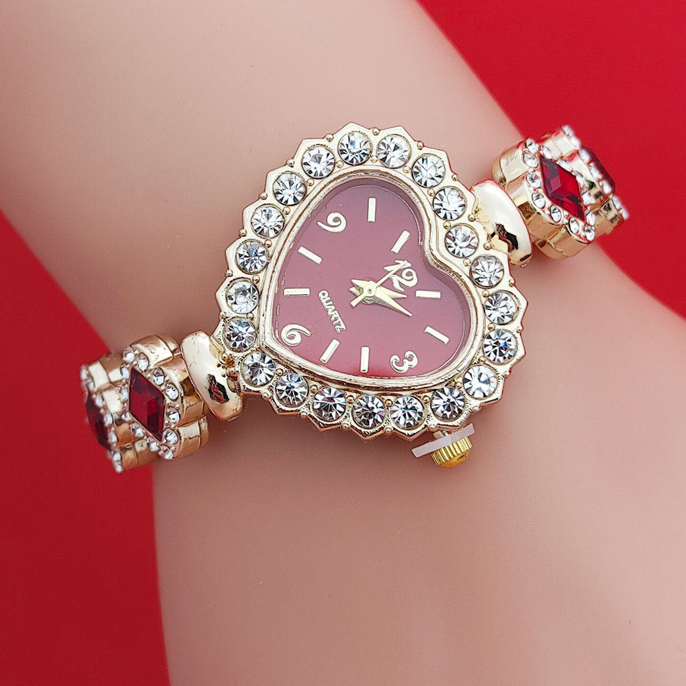 Fashion Love Shape Bracelet Watch Set Diamond Colored Heart Quartz Watch Women's Fashion Jewelry Set Valentine's Day Gift - 𝓢𝓱𝓸𝓹𝓵𝓮𝓬𝔂