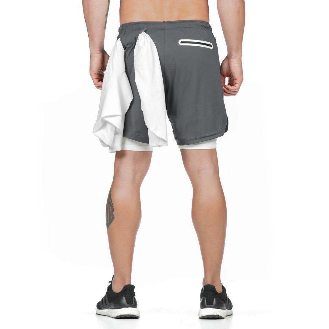 Running Shorts Men 2 In 1 Double-deck Quick Dry GYM  Fitness Jogging Workout  Pants - 𝓢𝓱𝓸𝓹𝓵𝓮𝓬𝔂