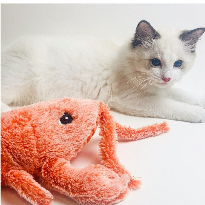 Pet Toys Electric Jumping Shrimp USB Charging Simulation Lobster Funny Cat Plush Pets Toy - 𝓢𝓱𝓸𝓹𝓵𝓮𝓬𝔂