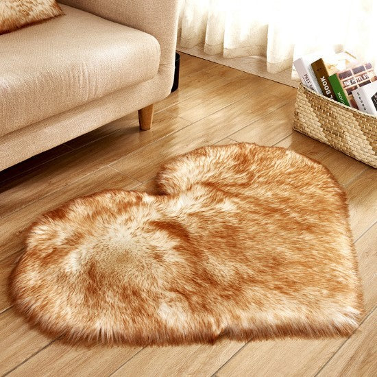 Plush Heart Shaped Carpet Non-Slip Mat Fluffy Rug Floor Mat Blanket Sofa Cushion Foot Pad Carpets For Living Room Home Decor - 𝓢𝓱𝓸𝓹𝓵𝓮𝓬𝔂