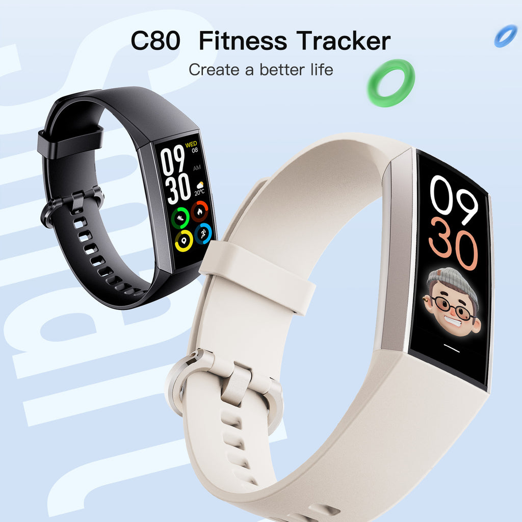 C80 Smart AMOLED Screen Power Heart Rate Blood Oxygen Monitoring Bracelet - 𝓢𝓱𝓸𝓹𝓵𝓮𝓬𝔂