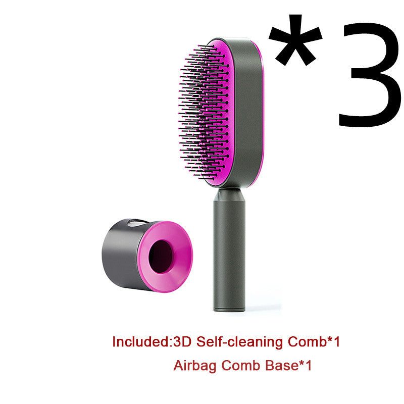 Self Cleaning Hair Brush For Women One-key Cleaning Hair Loss Airbag Massage Scalp Comb Anti-Static Hairbrush - 𝓢𝓱𝓸𝓹𝓵𝓮𝓬𝔂