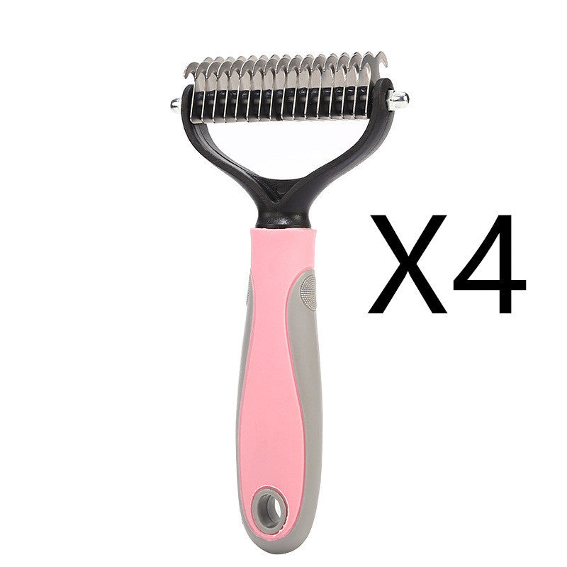 Stainless Double-sided Pet Brush Hair Removal Comb Grooming Dematting Dog Grooming Shedding Tools - 𝓢𝓱𝓸𝓹𝓵𝓮𝓬𝔂