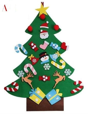 DIY Felt Christmas Tree New Year Toddler Kids Handmade Gift Toys Door Wall Hanging Ornaments Holiday Party Home Decor Set - 𝓢𝓱𝓸𝓹𝓵𝓮𝓬𝔂