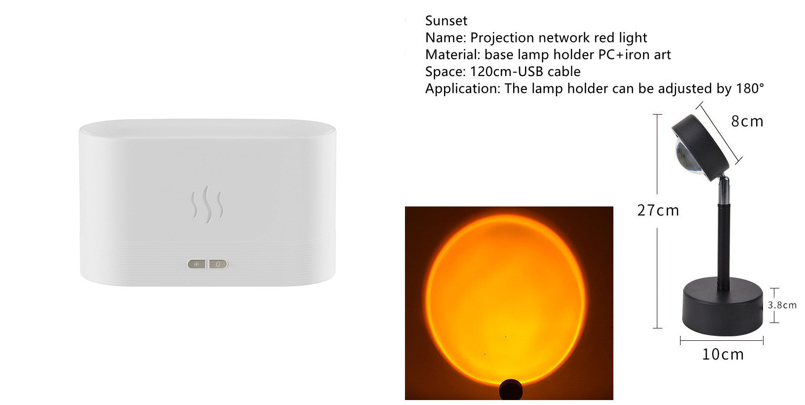 Aroma Diffuser With Flame Light Mist Humidifier Aromatherapy Diffuser With Waterless Auto-Off Protection For Spa Home Yoga Office - 𝓢𝓱𝓸𝓹𝓵𝓮𝓬𝔂