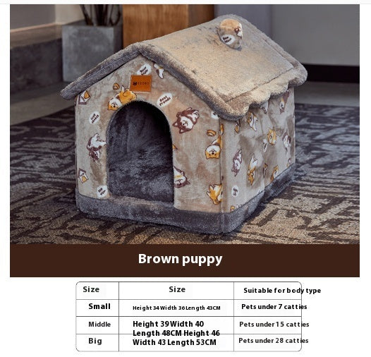 Foldable Dog House Pet Cat Bed Winter Dog Villa Sleep Kennel Removable Nest Warm Enclosed Cave Sofa Pets Supplies - 𝓢𝓱𝓸𝓹𝓵𝓮𝓬𝔂