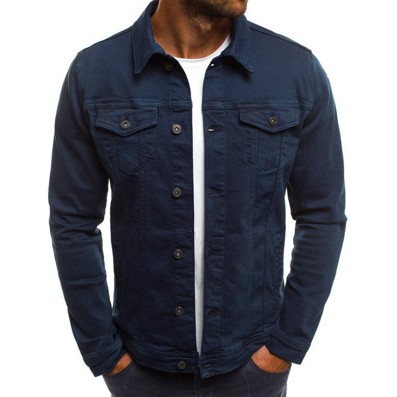 Casual Men Jacket Denim Button Shirt - 𝓢𝓱𝓸𝓹𝓵𝓮𝓬𝔂