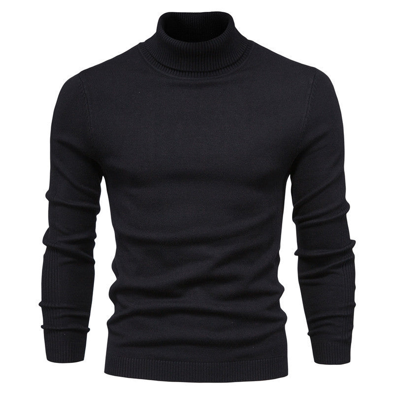 Men's Solid Color Slim Pullover Turtleneck Sweater Winter Casual Tops Clothing - 𝓢𝓱𝓸𝓹𝓵𝓮𝓬𝔂