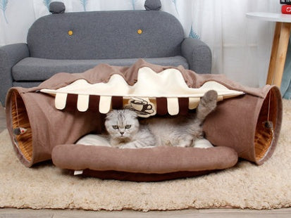 Pet Cats Tunnel Interactive Play Toy Mobile Collapsible Ferrets Rabbit Bed tunnels Indoor Toys Kitten Exercising Products - 𝓢𝓱𝓸𝓹𝓵𝓮𝓬𝔂