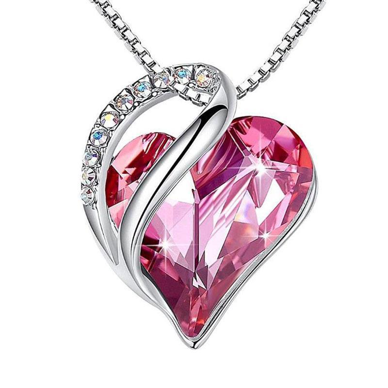 925 Sliver Heart Shaped Geometric Necklace Jewelry Women's Clavicle Chain Valentine's Mothers Day Gift - 𝓢𝓱𝓸𝓹𝓵𝓮𝓬𝔂