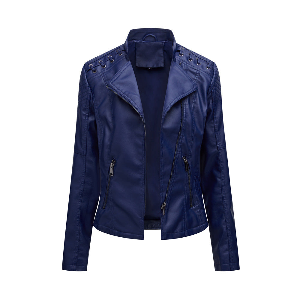 Women's Leather Jackets Women's Short Jackets Slim Thin Leather Jackets Ladies Motorcycle Suits - 𝓢𝓱𝓸𝓹𝓵𝓮𝓬𝔂