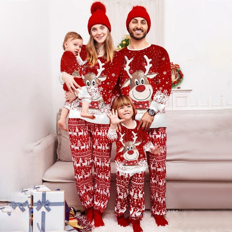 Parent-Child Two-piece Suit Elk Printing Pajamas Suit Homewear - 𝓢𝓱𝓸𝓹𝓵𝓮𝓬𝔂