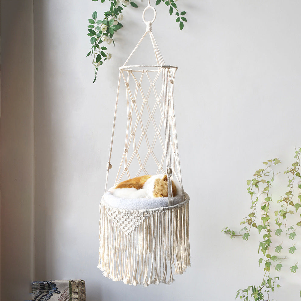 Macrame Hanging Pet Bed Macrame Cat Hammock Wall Hanging Cat Hammock Macrame Cat Bed-Pet Gifts Hammock Macrame Cat Swing - 𝓢𝓱𝓸𝓹𝓵𝓮𝓬𝔂