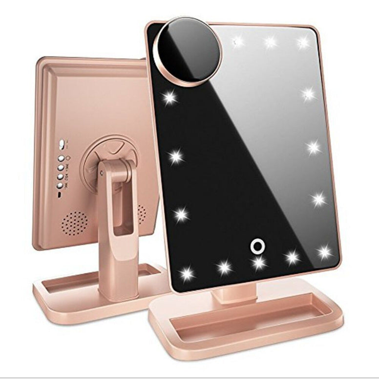Touch Screen Makeup Mirror With 20 LED Light Bluetooth Music Speaker 10X Magnifying Mirrors Lights - 𝓢𝓱𝓸𝓹𝓵𝓮𝓬𝔂