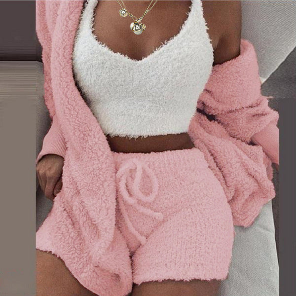 3 Pieces Of Fashionable Ladies Plush Home Clothes - 𝓢𝓱𝓸𝓹𝓵𝓮𝓬𝔂