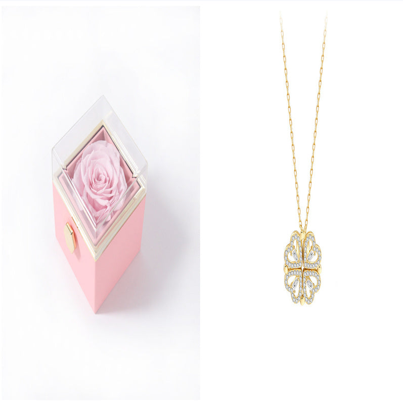Explosive Style Detachable Deformed Four-leaf Clover Necklace For Women A Multi-wearing Zircon Small Love Short Clavicle Chain - 𝓢𝓱𝓸𝓹𝓵𝓮𝓬𝔂