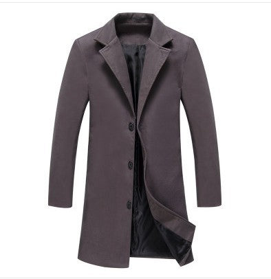 Autumn And Winter New Mens Solid Color Casual Business Woolen Coats - 𝓢𝓱𝓸𝓹𝓵𝓮𝓬𝔂