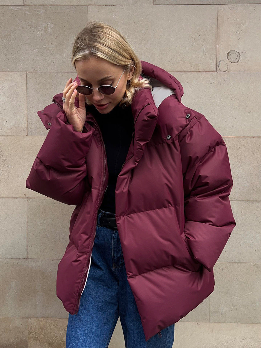 Fashion Coat With Removable Hood Cotton Jacket Winter Warm Windproof Loose Cotton Jacket Loose Parka Outerwear Clothing - 𝓢𝓱𝓸𝓹𝓵𝓮𝓬𝔂
