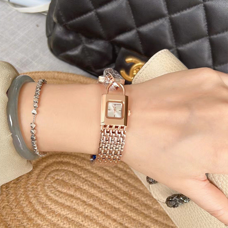 Lock Head Fashion Steel Watch Female Small Dial - 𝓢𝓱𝓸𝓹𝓵𝓮𝓬𝔂