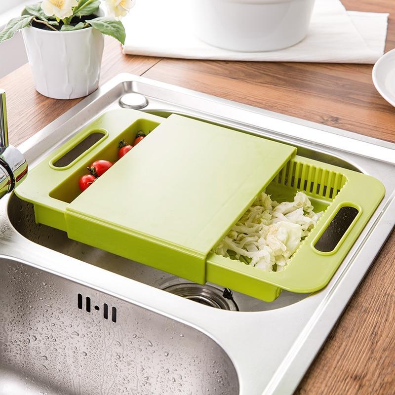 Multifunction Kitchen Chopping Blocks Sinks Drain Basket Cutting Board Vegetable Meat Tools Kitchen Accessories Chopping Board - 𝓢𝓱𝓸𝓹𝓵𝓮𝓬𝔂