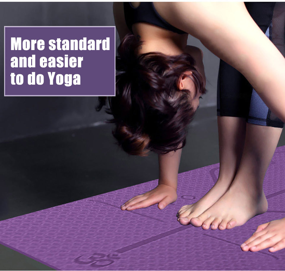Non Slip TPE Yoga Mat Position Line Beginner - 𝓢𝓱𝓸𝓹𝓵𝓮𝓬𝔂