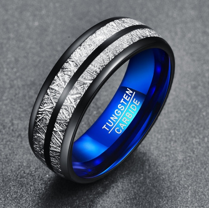 Wedding Band 8mm Width Men Women Rings Accessories Black Blue Tungsten Carbide Rings Couple Anillos Fashion Jewelry - 𝓢𝓱𝓸𝓹𝓵𝓮𝓬𝔂