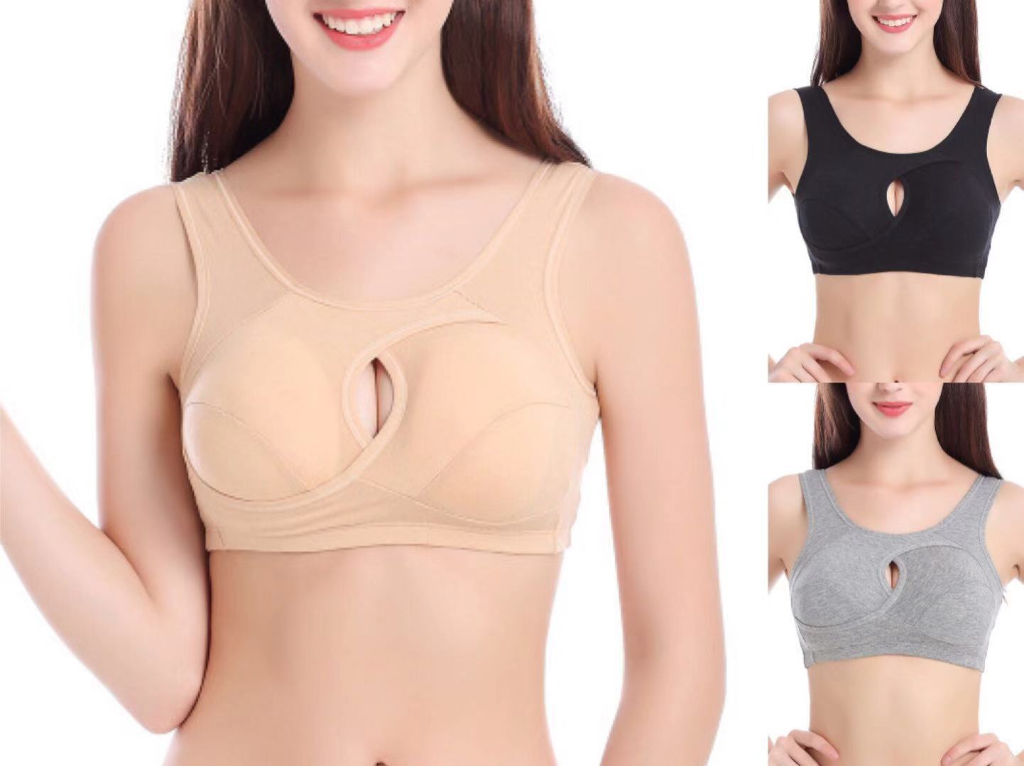 Plus Size Women Bra Ladies Cotton Quake-Proof Underwear Sleep Tops No Buckles Non Wire Lingerie With Removable Padded - 𝓢𝓱𝓸𝓹𝓵𝓮𝓬𝔂
