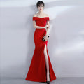 Banquet evening dress word-shoulder fishtail dress - 𝓢𝓱𝓸𝓹𝓵𝓮𝓬𝔂