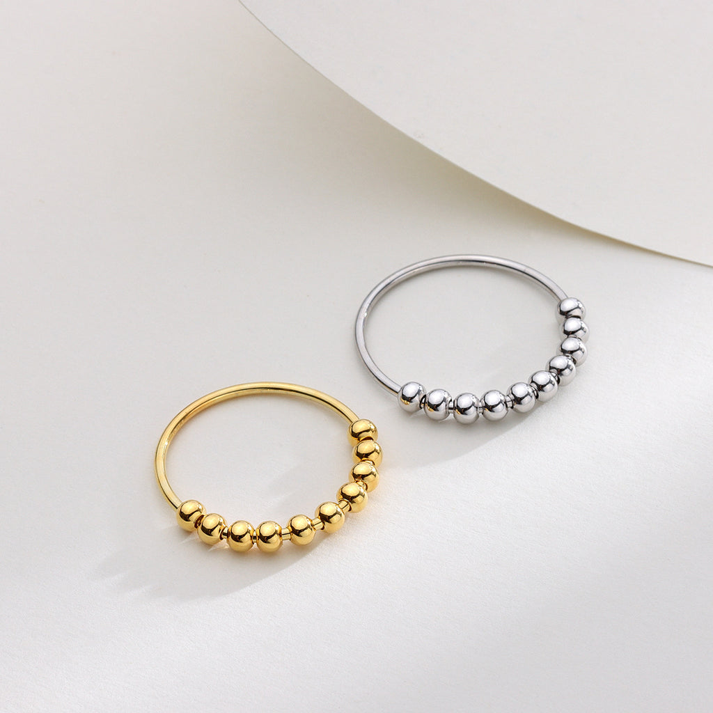 S925 Sterling Silver Ten Beads Relieve Anxiety Lucky Ring - 𝓢𝓱𝓸𝓹𝓵𝓮𝓬𝔂