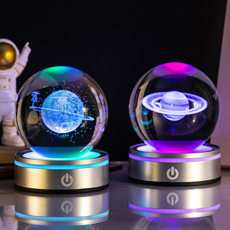 Creative 3D Inner Carving Luminous Crystal Ball Colorful Gradient Small Night Lamp Home Decorations Gifts Selection - 𝓢𝓱𝓸𝓹𝓵𝓮𝓬𝔂