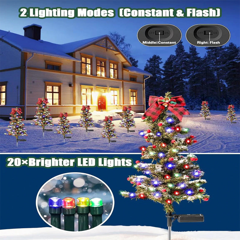Waterproof Outdoor Christmas Decorations Solar Christmas Tree 2 Modes Yard Stake Christmas Pathway Light For Garden Yard Decor - 𝓢𝓱𝓸𝓹𝓵𝓮𝓬𝔂