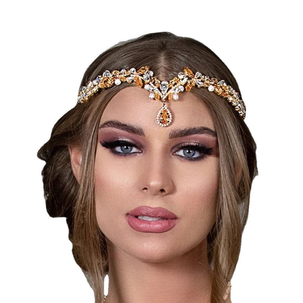 Head Chain Bridal Jewelry Women Luxury High-end Zircon Headband - 𝓢𝓱𝓸𝓹𝓵𝓮𝓬𝔂