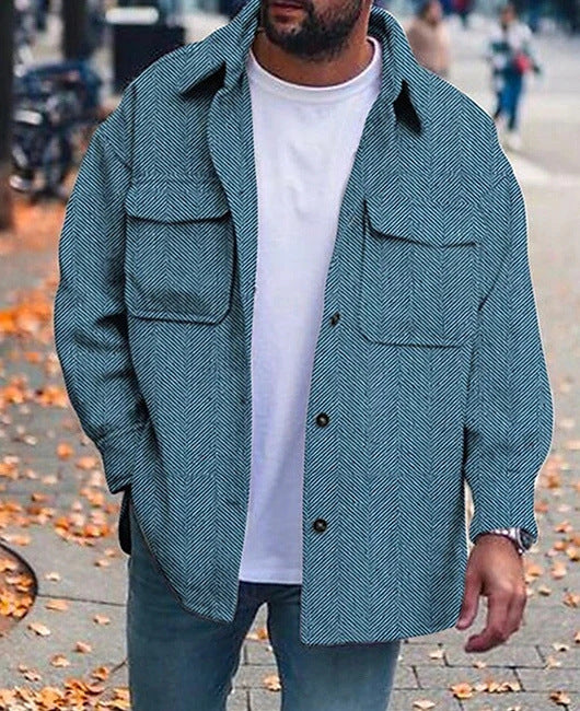 Coat Men Polo Collar Top Men Fashion Work Clothes - 𝓢𝓱𝓸𝓹𝓵𝓮𝓬𝔂
