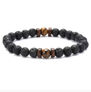 Personality Men's Black Volcanic Stone Bracelet - 𝓢𝓱𝓸𝓹𝓵𝓮𝓬𝔂