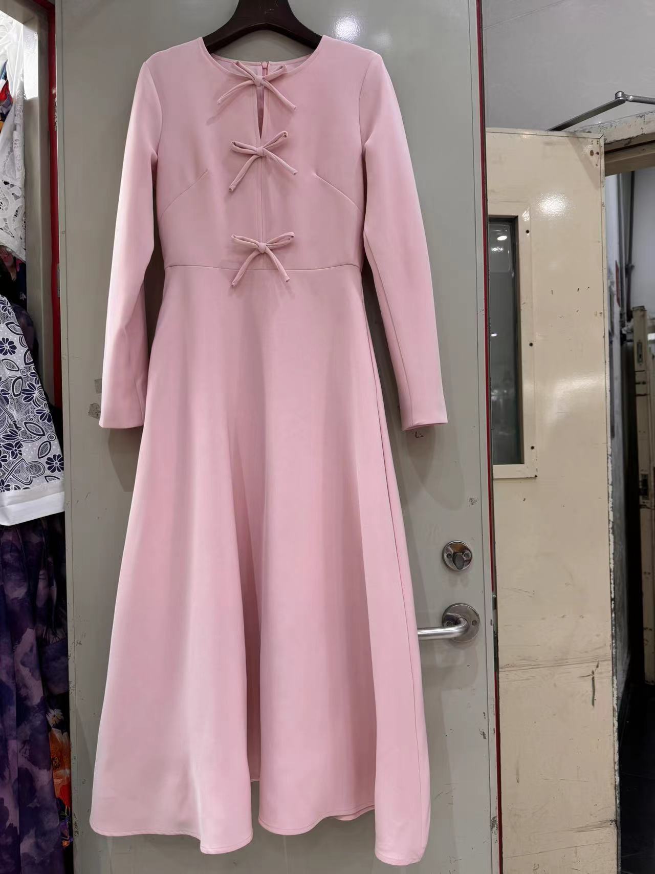 Round Neck Bowknot A- Line Midi Dress - 𝓢𝓱𝓸𝓹𝓵𝓮𝓬𝔂