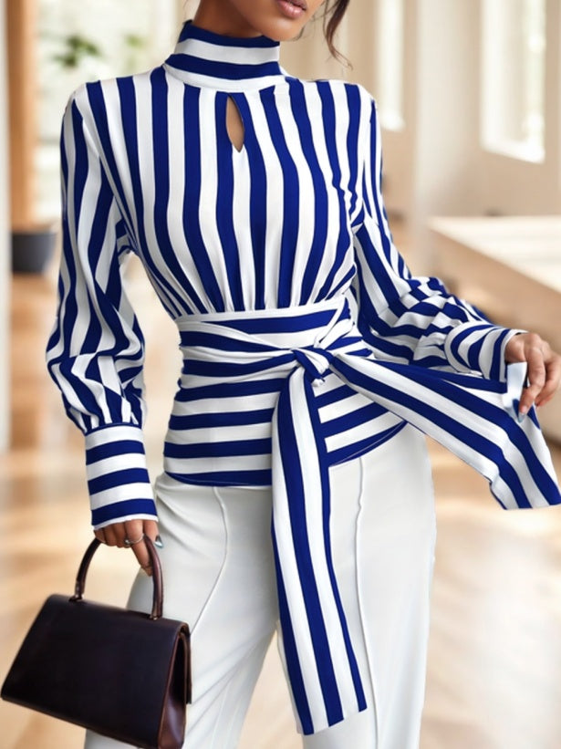 Ladies' Striped Long-sleeved Top - 𝓢𝓱𝓸𝓹𝓵𝓮𝓬𝔂