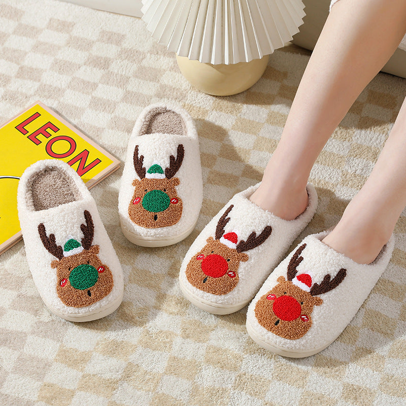 Christmas Shoes Winter Home Slippers Elk Soft Cozy Bedroom Slipper Slip On House Shoes - 𝓢𝓱𝓸𝓹𝓵𝓮𝓬𝔂