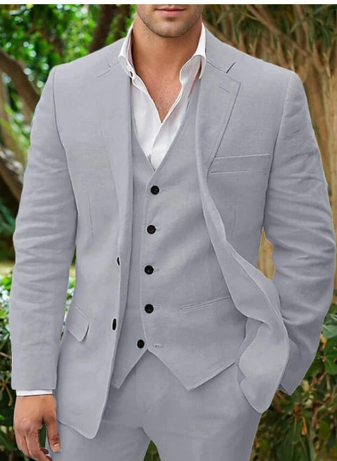 Linen Business Casual Suit Men's Suit Wedding Banquet - 𝓢𝓱𝓸𝓹𝓵𝓮𝓬𝔂