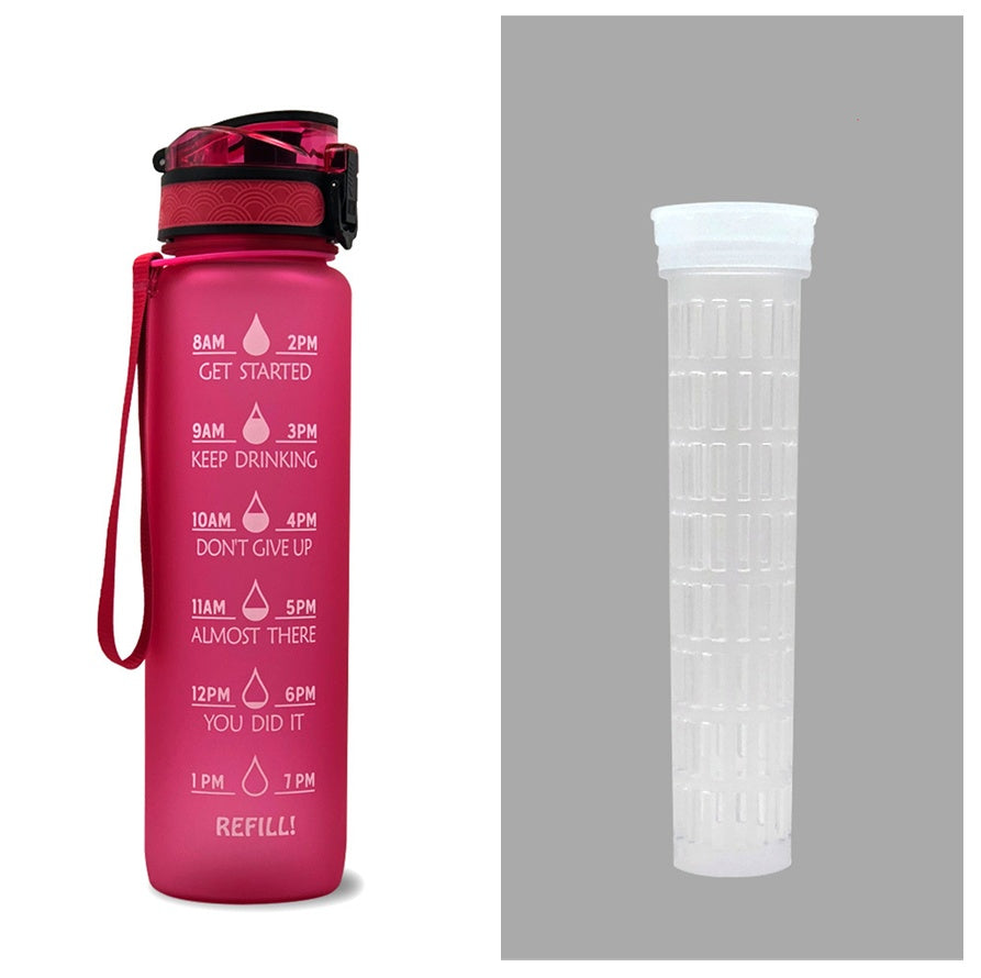 1L Tritan Water Bottle With Time Marker Bounce Cover Motivational Water Bottle Cycling Leakproof Cup For Sports Fitness Bottles - 𝓢𝓱𝓸𝓹𝓵𝓮𝓬𝔂