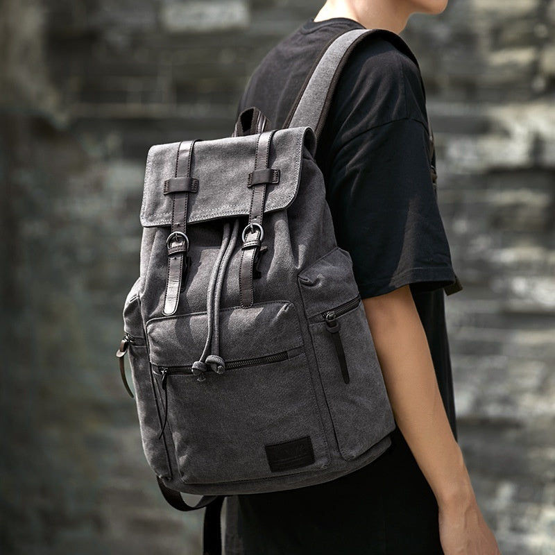 Retro Men's Canvas Backpack Small - 𝓢𝓱𝓸𝓹𝓵𝓮𝓬𝔂